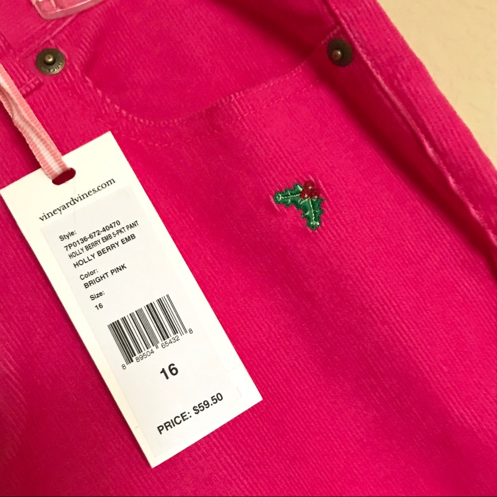 *SOLD* Vineyard Vines Pink Corduroy Pants 16 - Picture 3 of 5